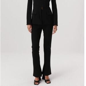 Misha High Rise Kiley Split Detail Pant Straight Leg Black Size XL NWT